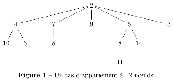 Un tas d’appariement à 12 nœuds.